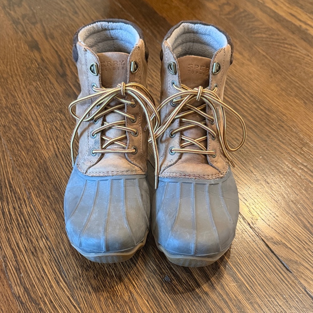 Sperry Men’s Tan and Gray Lace-Up Waterproof Work Boots